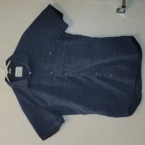 Stylish Navy Kids Button Down Shirt